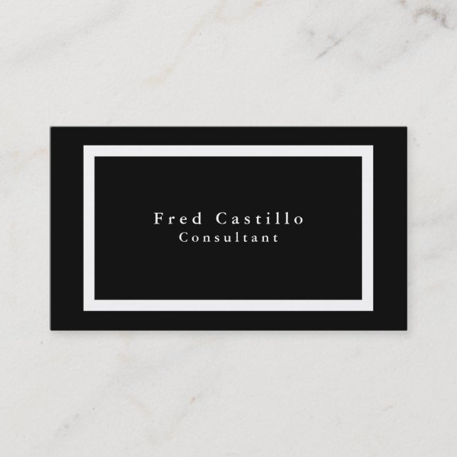 Tarjeta De Visita Simple y elegante blanco negro moderno (Anverso)