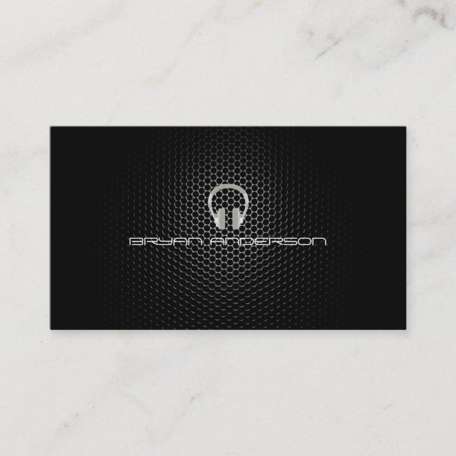 Tarjeta de visita simple y elegante de DJ (Anverso)