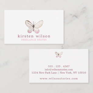 Tarjeta de visita simple y elegante de la mariposa