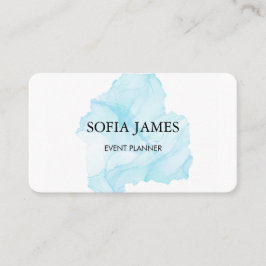 Tarjeta de visita simple y elegante en negro y azu