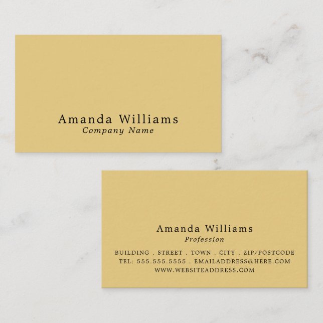 Tarjeta De Visita Simple y Minimalista (Anverso / Reverso)