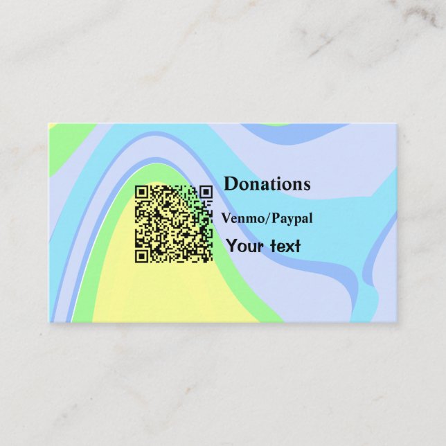 Tarjeta De Visita Simple y mínimo añadir donaciones de código de bar (Anverso)