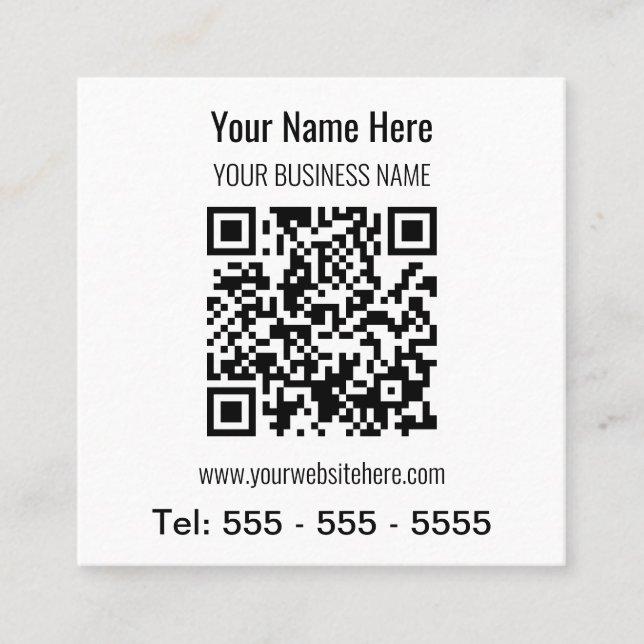 Tarjeta de visita simple y moderna con código QR S (Anverso)