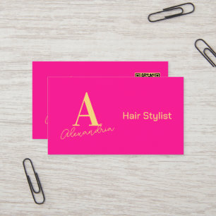 Tarjeta De Visita Simple y moderno estilo de cabello monograma