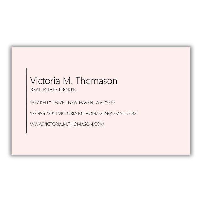 Tarjeta De Visita Simple y moderno Rubor Pink Real Estate Profesiona (Subido por el creador)