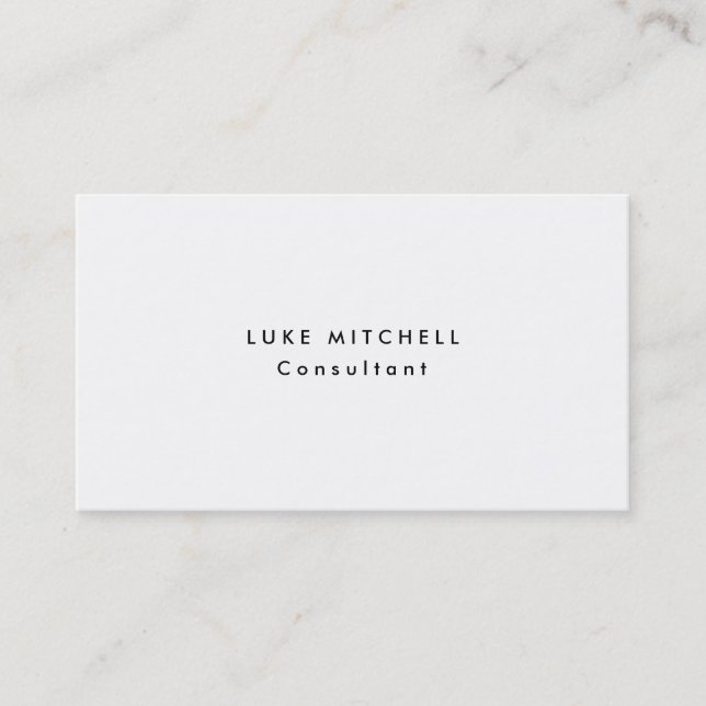 Tarjeta De Visita Simple y sencillo profesional de moda blanco creat (Anverso)