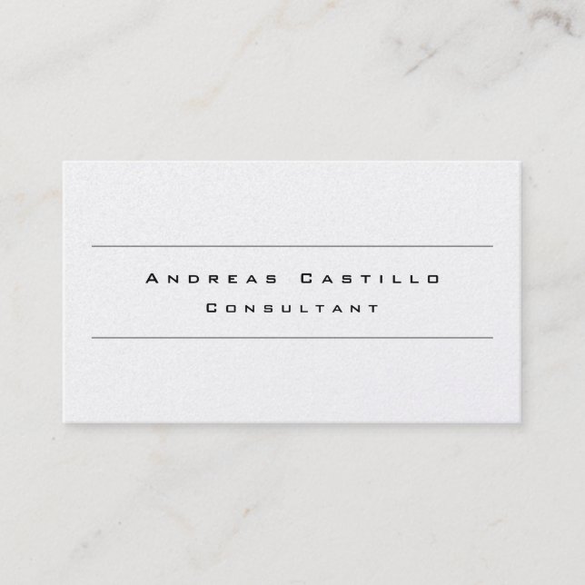Tarjeta De Visita Simple y simple Pearl Profesional Mínimo (Anverso)