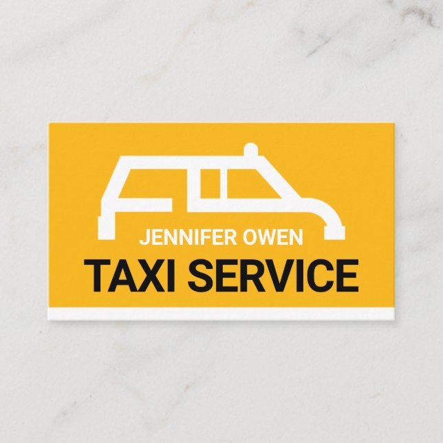 Tarjeta De Visita Simple Yellow Taxi Cab Place Your Name (Anverso)