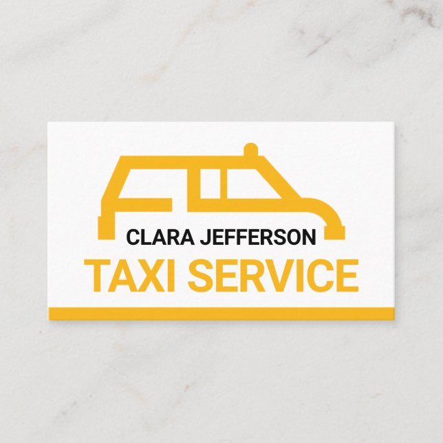 Tarjeta De Visita Simple Yellow Taxi Car Place Your Name (Anverso)
