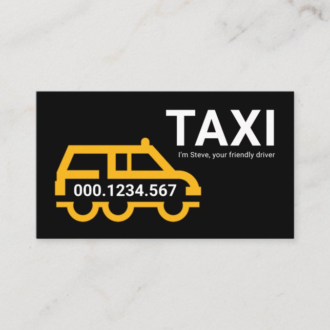 Tarjeta De Visita Simple Yellow Taxi Car Station Wagon (Anverso)