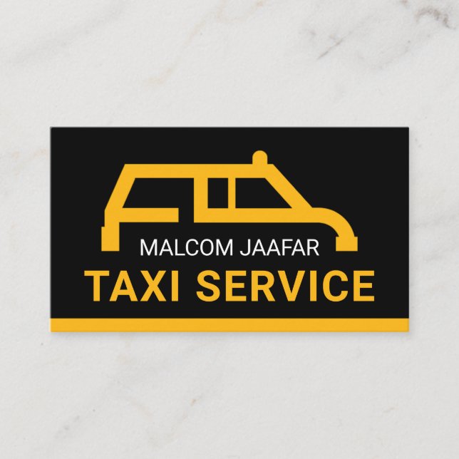 Tarjeta De Visita Simple Yellow Taxi Car Your Name (Anverso)