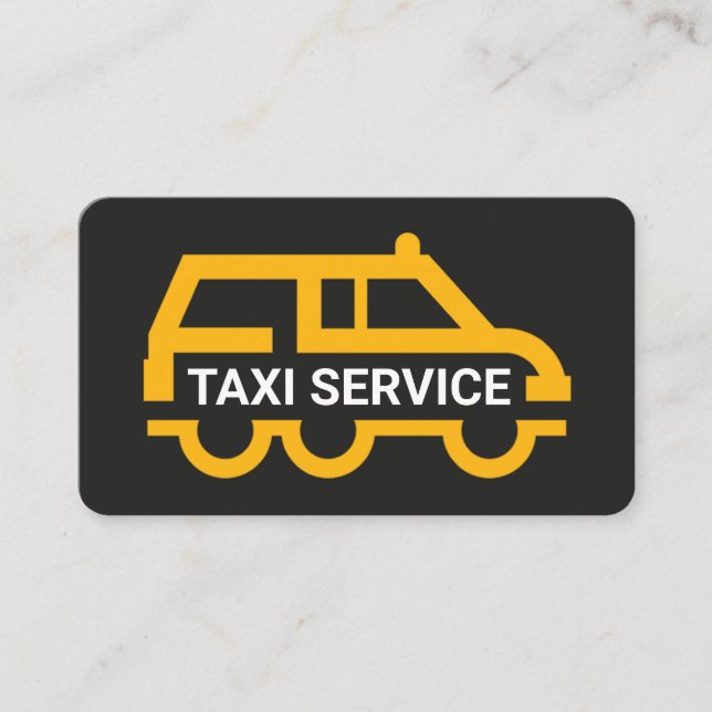 Tarjeta De Visita Simple Yellow Taxi Van Car (Anverso)