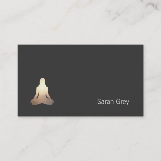 Tarjeta De Visita Simple Yoga Mediation Pose Business Card (Anverso)