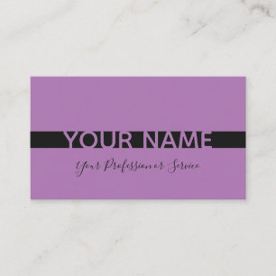 Tarjeta De Visita Simplemente elegante violeta lavanda y franja negr