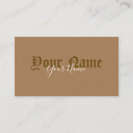 Tarjeta De Visita Simplemente elegantes letras antiguas marrones