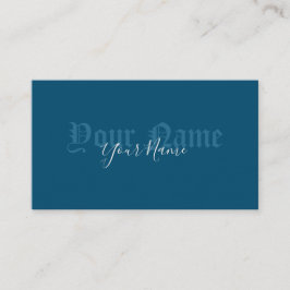 Tarjeta De Visita Simplemente elegantes letras azules antiguas