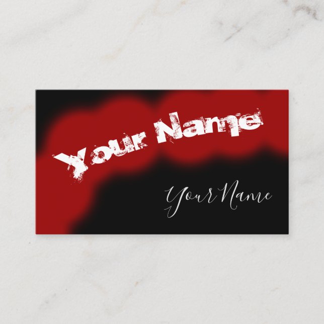 Tarjeta De Visita Simplemente grunge borgoña y letras negras desvane (Anverso)