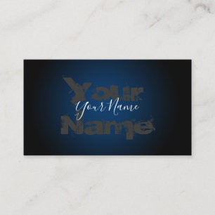 Tarjeta De Visita Simplemente letras desvanecidas grunge oscuras azu