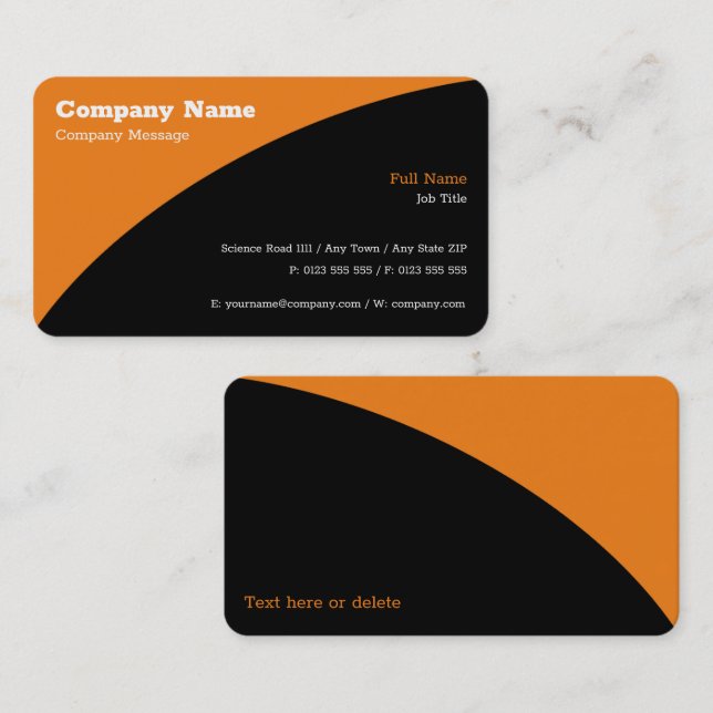 Tarjeta De Visita Simplemente Naranja negro (Anverso / Reverso)