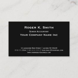 Tarjeta De Visita Simplicidad elegante negra básica clásica del