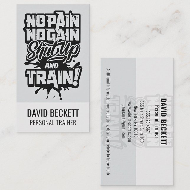 Tarjeta De Visita Sin Dolor Sin Ganancia Personalizable De Entrenado (Subido por el creador)
