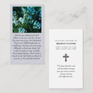 Tarjeta De Visita Sincero pésame en Azul Violeta Crema Blanco