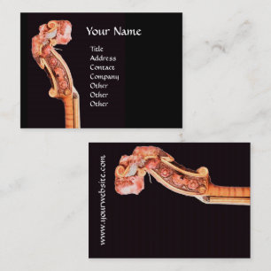 Tarjeta De Visita SINFONIA / MÚSICA CLÁSICA Negro Marrón Rojo