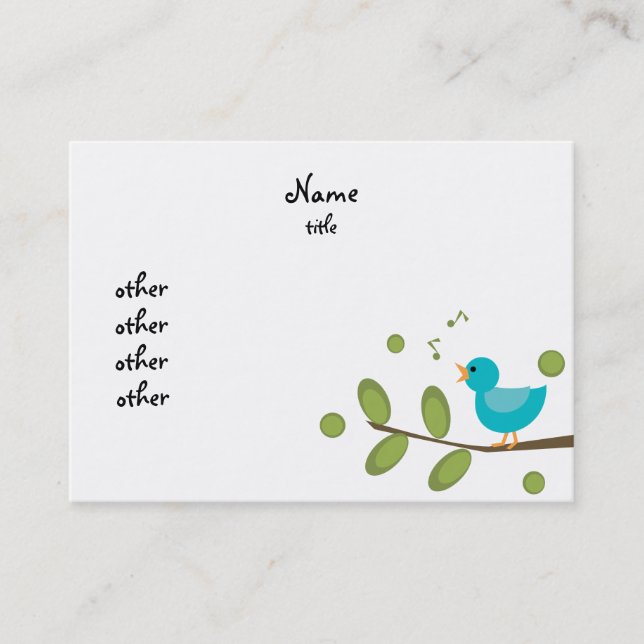 Tarjeta De Visita Sing-a-Song Bird (Anverso)