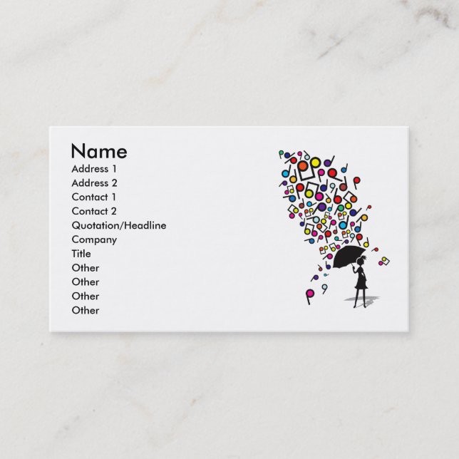 Tarjeta De Visita Singin en la lluvia (Anverso)