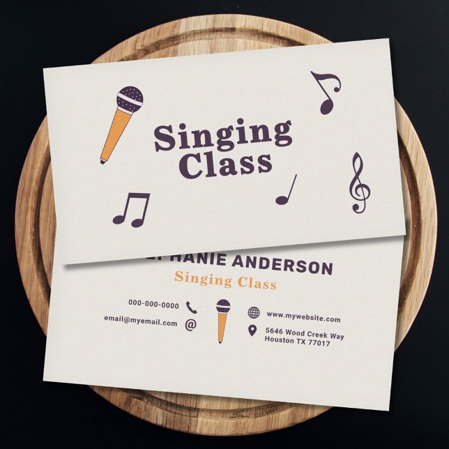 Tarjeta De Visita Singing Class (Singing Class Business Card)