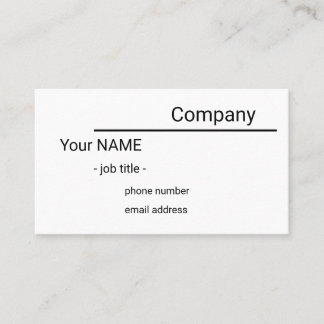 Tarjeta De Visita single sided sencillo white business card