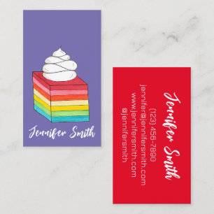 Tarjeta De Visita Síntesis de ensalada de Gelatina de Arcoiris retro