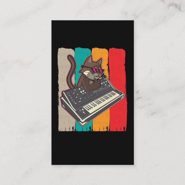 Tarjeta De Visita Sintetizador Retro Cat Modular Analógico Sintetiza (Anverso)