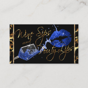 Tarjeta De Visita Sips de vino y tazas de puño - Azul