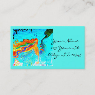 Tarjeta De Visita Sirena de cabello arcoiris