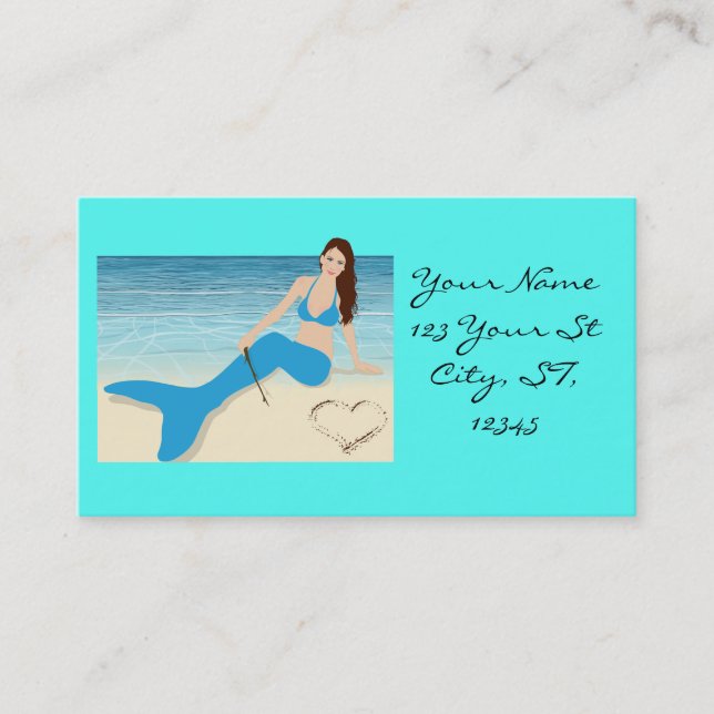 Tarjeta De Visita Sirena de playa Valentine Thunder_Cove (Anverso)