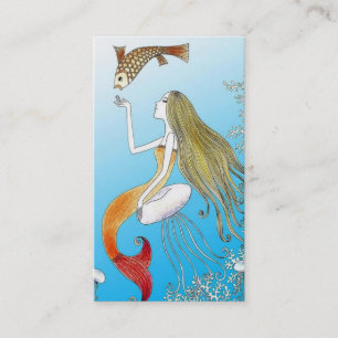 Tarjeta De Visita Sirena hermosa debajo del mar