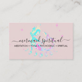 Tarjeta De Visita Sirena lunar espiritual zodiacal de mármol rosa