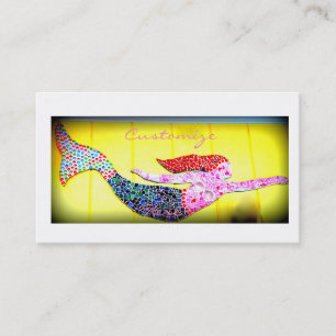 Tarjeta De Visita sirena rosada del mosaico que nada