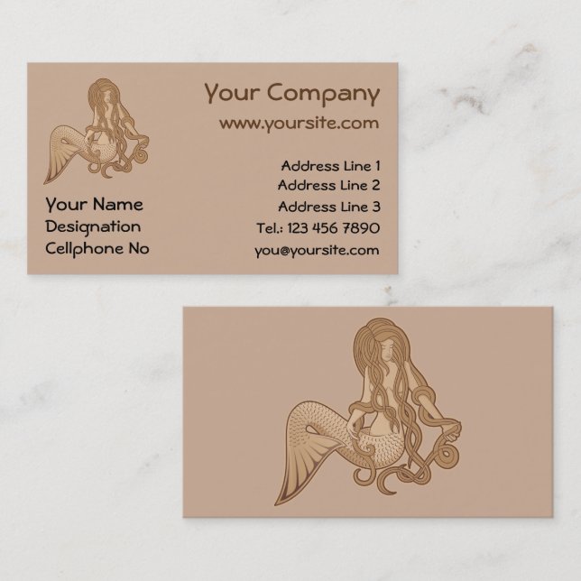 Tarjeta De Visita Sirena sentada (Anverso / Reverso)
