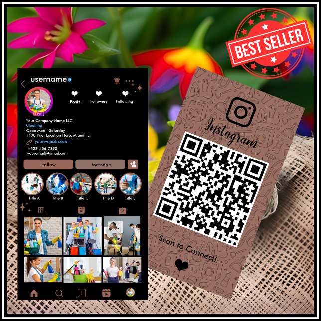 Tarjeta De Visita Sirvienta | Código QR de Terracota (Subido por el creador)