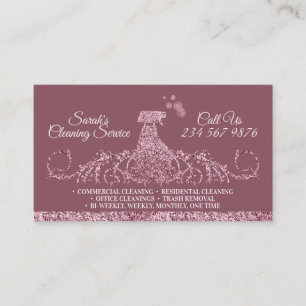 Tarjeta De Visita Sirvienta de limpieza Janitorial brillo swing