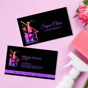 Tarjeta De Visita Sirvienta Limpieza de Casas servicios de limpieza