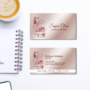 Tarjeta De Visita Sirvienta Limpieza de Casas servicios de limpieza 