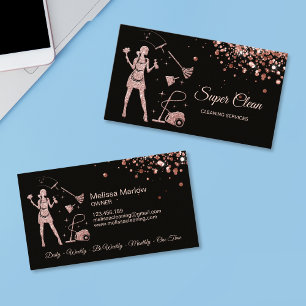 Tarjeta De Visita Sirvienta Limpieza Servicio de Limpieza de Oficina