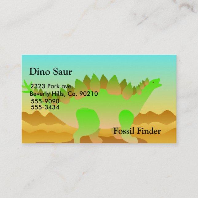Tarjeta De Visita Sistema de Dino Rawr (Anverso)