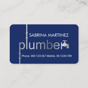 Tarjeta De Visita Sistema de tuberías de fontanería de plata creativ