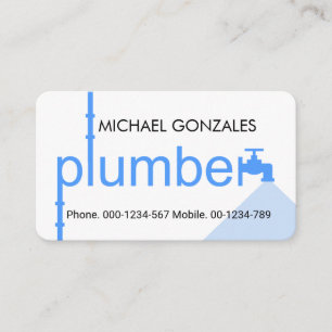 Tarjeta De Visita Sistema de tuberías de fontanero azul creativo Obr