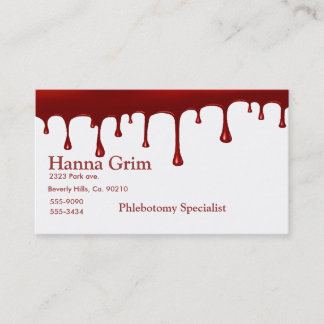 Tarjeta De Visita Sistema del goteo de la sangre