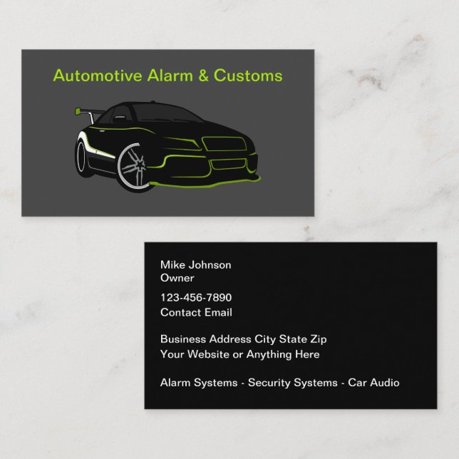Tarjeta De Visita Sistemas Automáticos De Audio Y Seguridad (Anverso / Reverso)